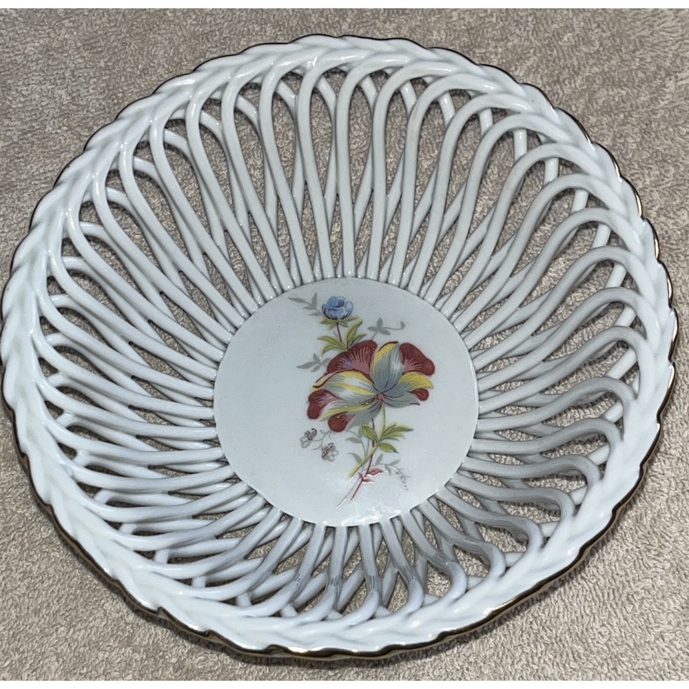 Apulum‎ Bowl Porcelain White Floral Dish